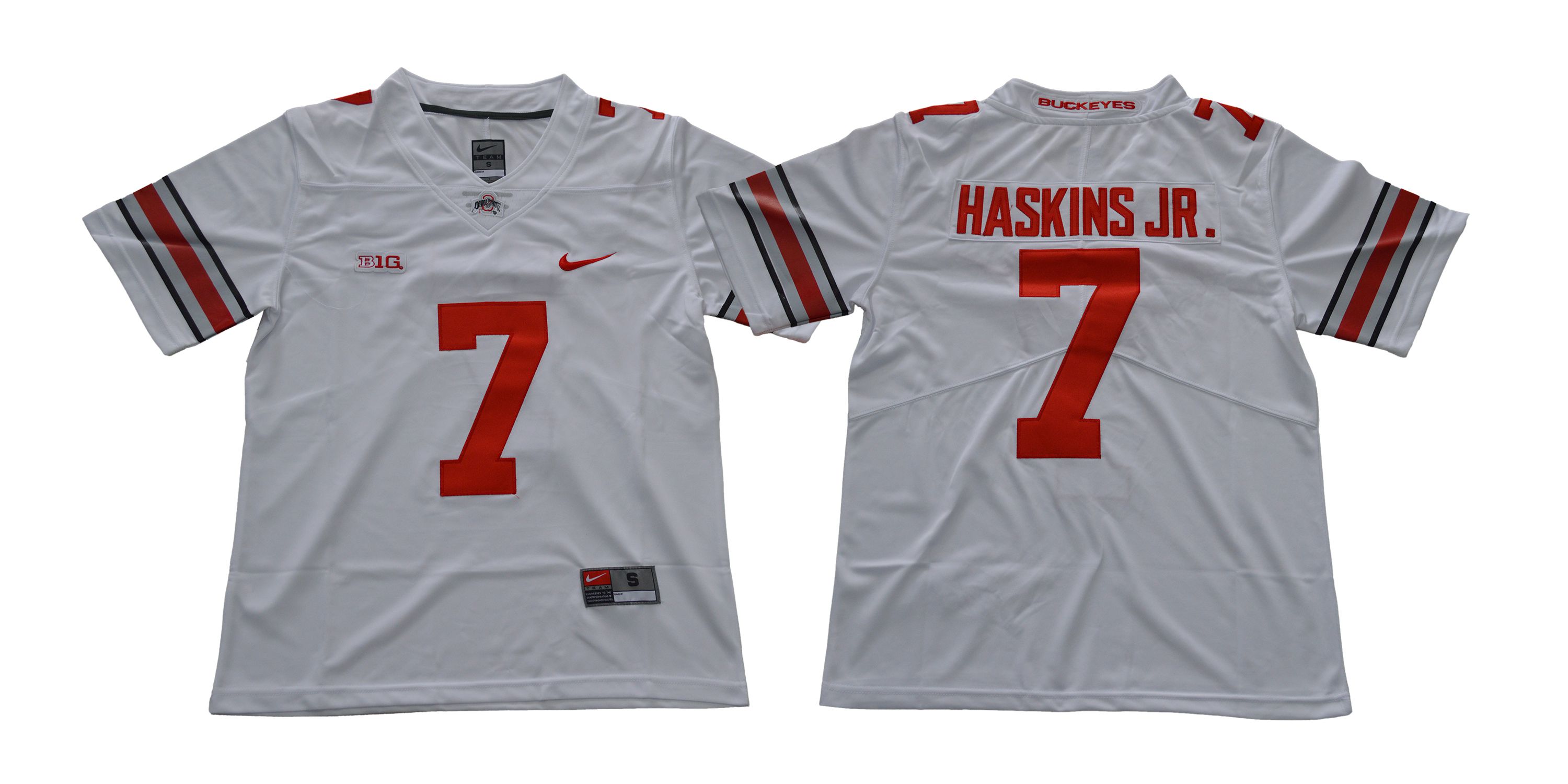 Men Ohio State Buckeyes #7 Haskins jr White Nike NCAA Jerseys->->NCAA Jersey